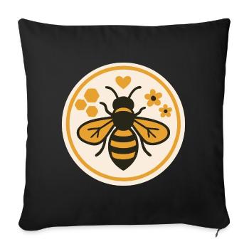 Save the Bees - Nature Bee Motif - Sofa pillowcase 17,3'' x 17,3'' (45 x 45 cm) - black - Front