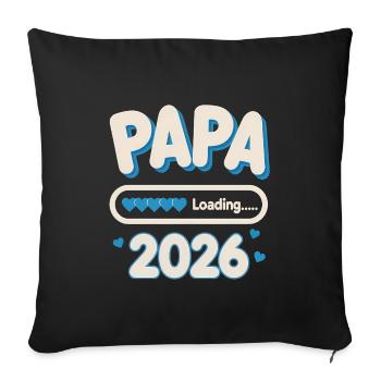 Papa Loading 2026 - Sofa pillowcase 17,3'' x 17,3'' (45 x 45 cm) - black - Front