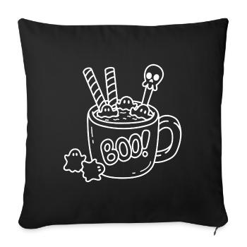 Mug Halloween Sketch – Ghosts, Waffles & Spoons - Sofa pillowcase 17,3'' x 17,3'' (45 x 45 cm) - black - Front