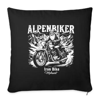 Alpenbiker Eisenbike Mountain View - Sofa pillowcase 17,3'' x 17,3'' (45 x 45 cm) - black - Front