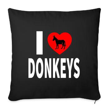 donkey - Sofa pillowcase 17,3'' x 17,3'' (45 x 45 cm) - black - Front