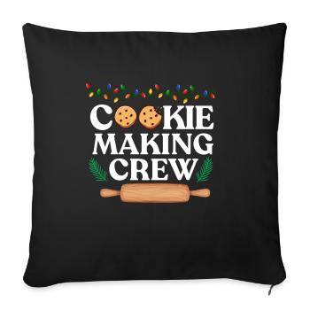 cooking making crew.  - Sofa pillowcase 17,3'' x 17,3'' (45 x 45 cm) - black - Front
