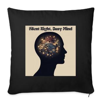 Silent Night, Hectic Spirit - Sofa pillowcase 17,3'' x 17,3'' (45 x 45 cm) - black - Front