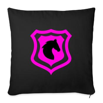 horses - Sofa pillowcase 17,3'' x 17,3'' (45 x 45 cm) - black - Front