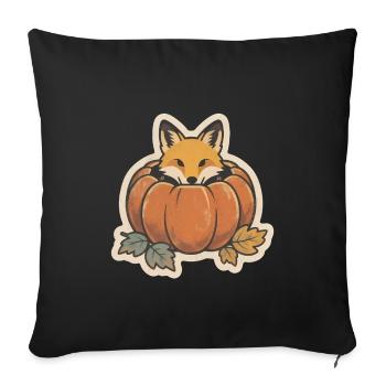 Cute Halloween Fox in Pumpkin with Witch Hat - Sofa pillowcase 17,3'' x 17,3'' (45 x 45 cm) - black - Front
