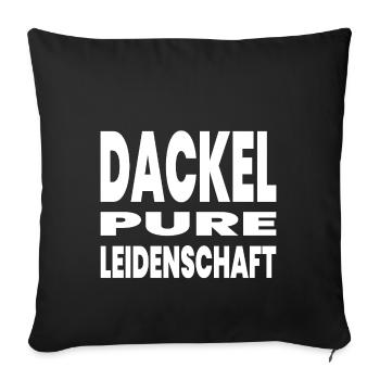 Dackel - Sofakissenbezug 45 x 45 cm - Schwarz - Vorne