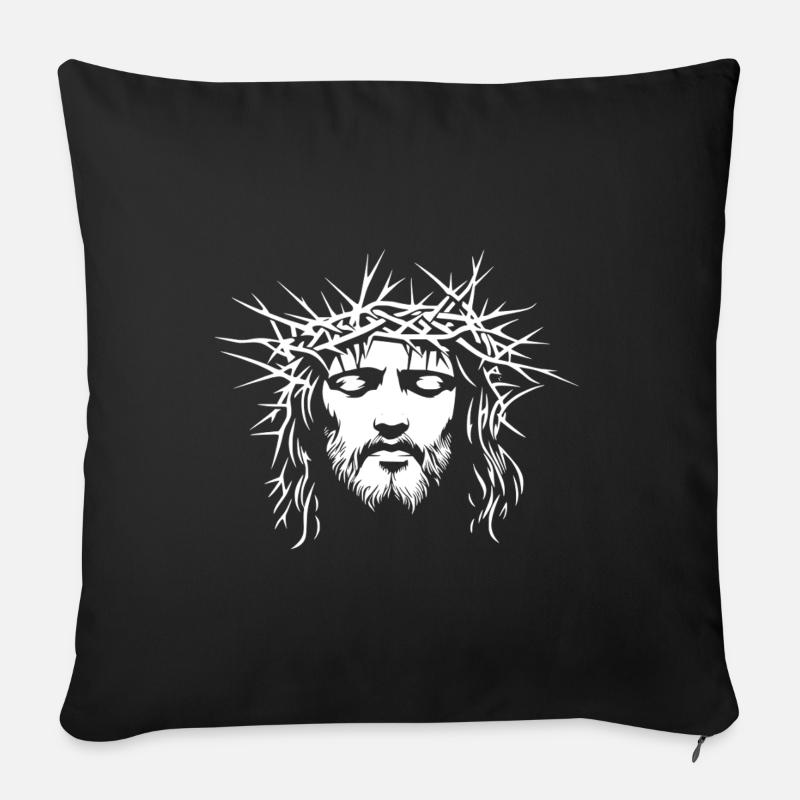 Jesus Christus Christlich Gott - Sofakissenbezug 45 x 45 cm - Schwarz