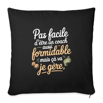 Coach formidable: je gère avec style - Housse de coussin décorative 45 x 45 cm - noir - Devant