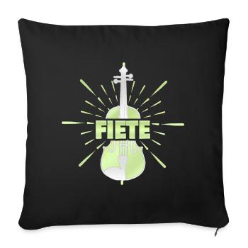 String instrument F - Sofa pillowcase 17,3'' x 17,3'' (45 x 45 cm) - black - Front