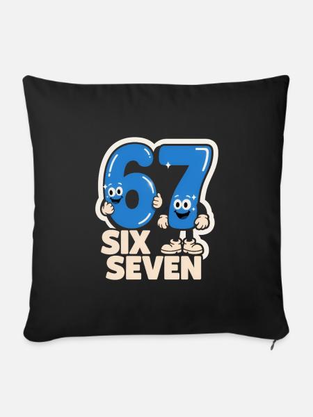 67 Six Seven 6 7 - Lustiges italienisches  - Sofakissenbezug 45 x 45 cm - Schwarz