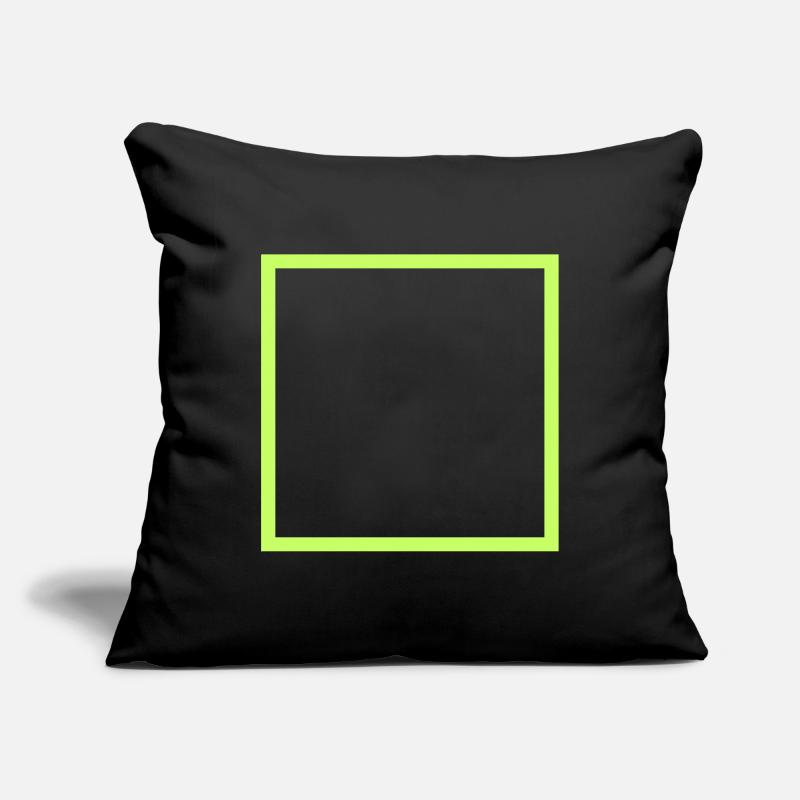 Black square with neon frame Sofa pillowcase 17,3'' x 17,3'' (45 x 45 cm)