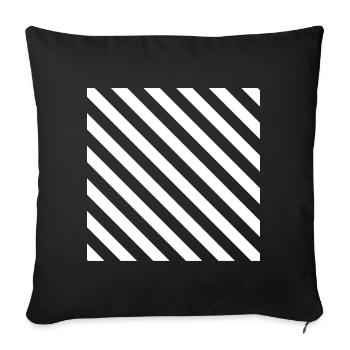 Diagonal Stripe Mono Pattern - Sofa pillowcase 17,3'' x 17,3'' (45 x 45 cm) - black - Front