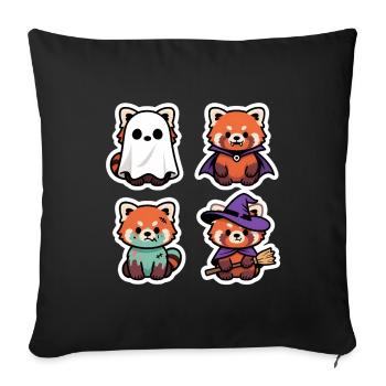Halloween Kawaii Panda Mignon Costume Cadeau - Housse de coussin décorative 45 x 45 cm - noir - Devant