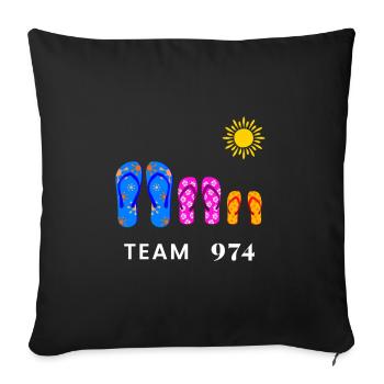 Team 974 savates Summer Sun - Housse de coussin décorative 45 x 45 cm - noir - Devant