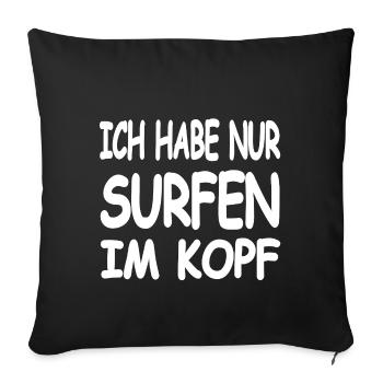Surfing - Sofa pillowcase 17,3'' x 17,3'' (45 x 45 cm) - black - Front