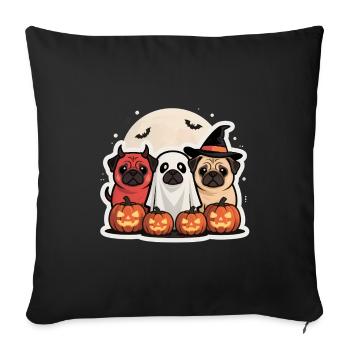 Pug Halloween Costume Funny Pumpkin Gift - Sofa pillowcase 17,3'' x 17,3'' (45 x 45 cm) - black - Front