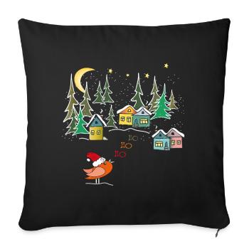 Magie hivernale de Noël - Housse de coussin décorative 45 x 45 cm - noir - Devant