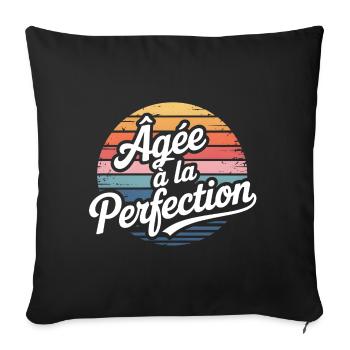 Aged to Retro Perfection - Sofa pillowcase 17,3'' x 17,3'' (45 x 45 cm) - black - Front