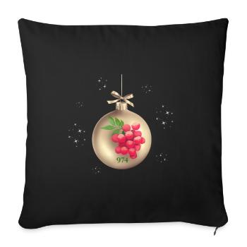 Christmas Ball 974 Gold Lychees - Sofa pillowcase 17,3'' x 17,3'' (45 x 45 cm) - black - Front