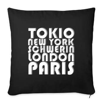METROPOLE SCHWERIN - Sofakissenbezug 45 x 45 cm - Schwarz - Vorne