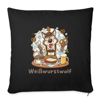 Moulin à saucisses Kochheld Bavarois - Housse de coussin décorative 45 x 45 cm - noir - Devant