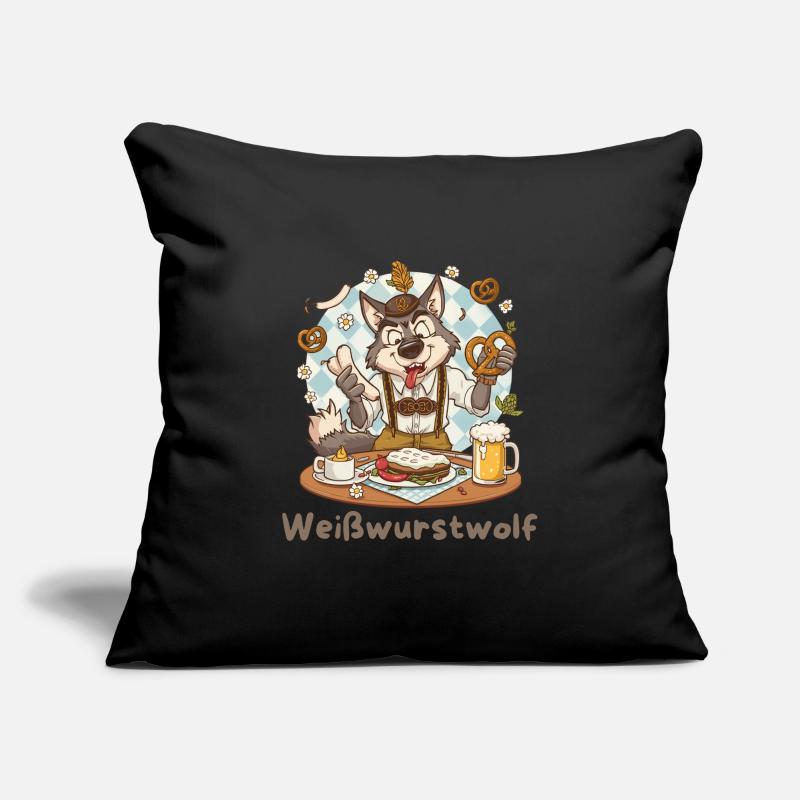 Weißwurstwolf Kochheld Bavarian Sofakissenbezug 45 x 45 cm
