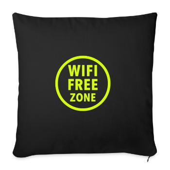 Zone sans Wi-Fi Neon Circle - Housse de coussin décorative 45 x 45 cm - noir - Devant