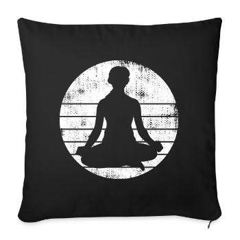 Croquis de yogi - Housse de coussin décorative 45 x 45 cm - noir - Devant