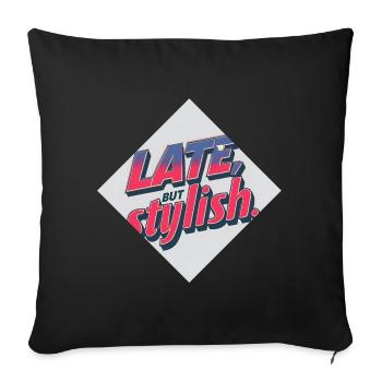 Late but chic – retro style - Sofa pillowcase 17,3'' x 17,3'' (45 x 45 cm) - black - Front