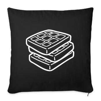 Waffle Sketch – Cute Minimalist Food Motif - Sofa pillowcase 17,3'' x 17,3'' (45 x 45 cm) - black - Front
