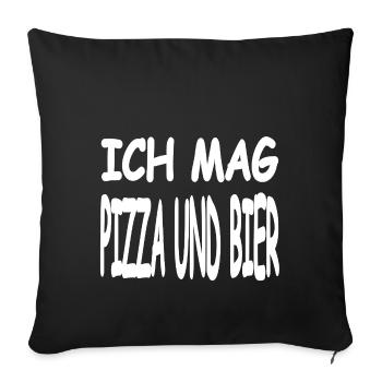 Pizza - Sofakissenbezug 45 x 45 cm - Schwarz - Vorne