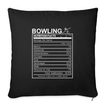 Drôle Bowling Girl Nutrition Facts Design Sports - Housse de coussin décorative 45 x 45 cm - noir - Devant