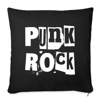 Punk Rock Distressed Text Art - Sofa pillowcase 17,3'' x 17,3'' (45 x 45 cm) - black - Front