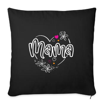 Mom - Sofa pillowcase 17,3'' x 17,3'' (45 x 45 cm) - black - Front