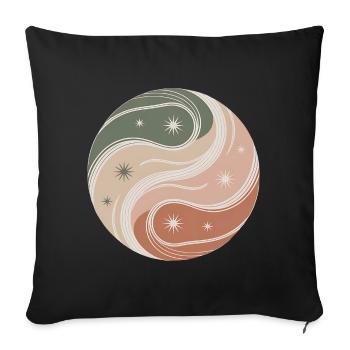 Boho Spirit – Inner Balance - Sofa pillowcase 17,3'' x 17,3'' (45 x 45 cm) - black - Front
