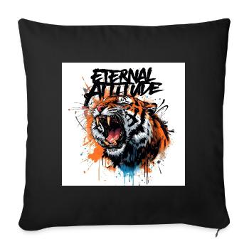 Ewige Tiger-Pose - Sofakissenbezug 45 x 45 cm - Schwarz - Vorne