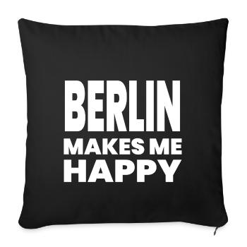 Berlin - Housse de coussin décorative 45 x 45 cm - noir - Devant
