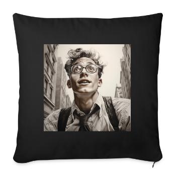Big City Views Glasses Portrait - Sofa pillowcase 17,3'' x 17,3'' (45 x 45 cm) - black - Front