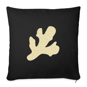 Ingwer - Sofakissenbezug 45 x 45 cm - Schwarz - Vorne