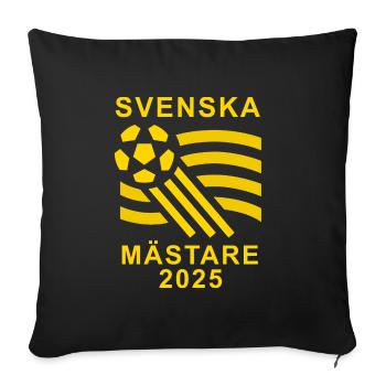 Champions de Suède 2025 - Housse de coussin décorative 45 x 45 cm - noir - Devant