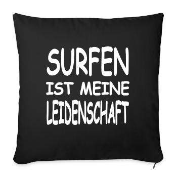 Surfing - Sofa pillowcase 17,3'' x 17,3'' (45 x 45 cm) - black - Front