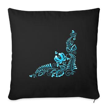 Ornement - Housse de coussin décorative 45 x 45 cm - noir - Devant