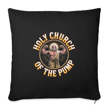 Sanctifiés soient tes gains - Funny Jesus Gym Meme - Housse de coussin décorative 45 x 45 cm - noir - Devant