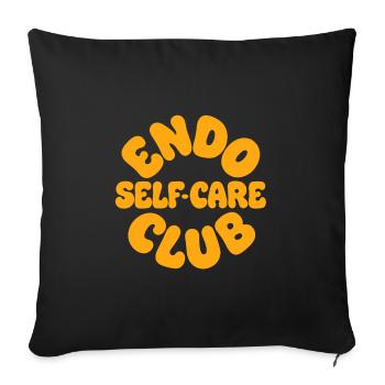 Endo Self-Care Club Endometriosis Awareness  - Sofa pillowcase 17,3'' x 17,3'' (45 x 45 cm) - black - Front