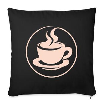 Tasse à café minimaliste – Café Design - Housse de coussin décorative 45 x 45 cm - noir - Devant