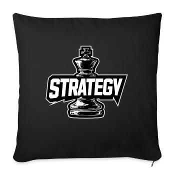 Chess Piece King – STRATEGY - Sofa pillowcase 17,3'' x 17,3'' (45 x 45 cm) - black - Front