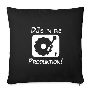 DJs in production - Sofa pillowcase 17,3'' x 17,3'' (45 x 45 cm) - black - Front