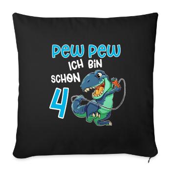 4e anniversaire T Rex Gaming - Housse de coussin décorative 45 x 45 cm - noir - Devant