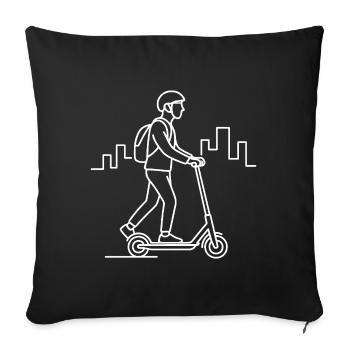 E-Scooter Driver Sketch – Urban Design - Sofa pillowcase 17,3'' x 17,3'' (45 x 45 cm) - black - Front