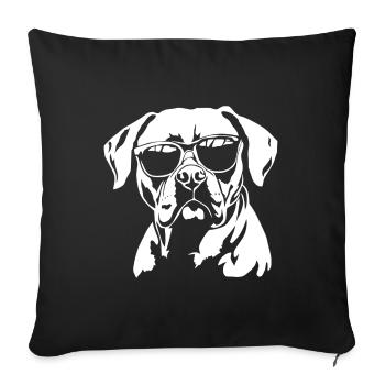 Boxer Dog Sunglasses - Sofa pillowcase 17,3'' x 17,3'' (45 x 45 cm) - black - Front